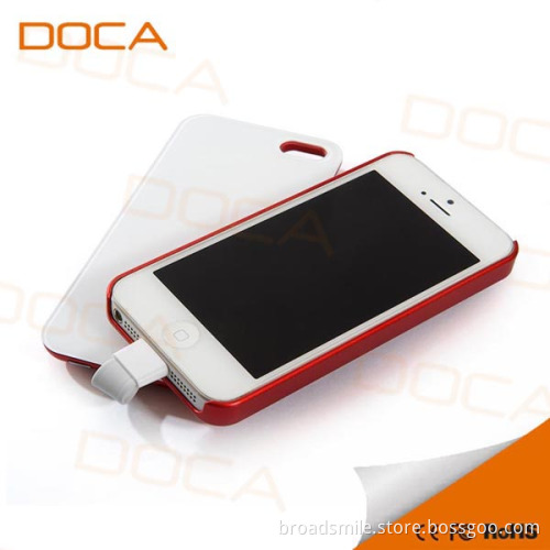 DOCA T5 2800mah mobile phone case with built-in battery charger for iph.5
